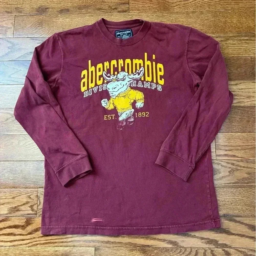 RARE -Vintage Abercrombie & Fitch Division Champs Men’s Long Sleeve Shirt Sz XL